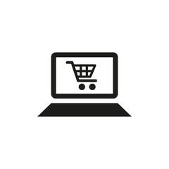 Online shopping icon on white background.