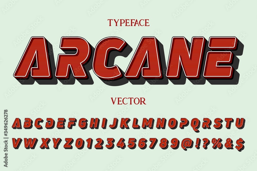 Aufkleber font.alphabet.typeface.script.shadow effect.handcrafted handwritten vector label design old style.vi
