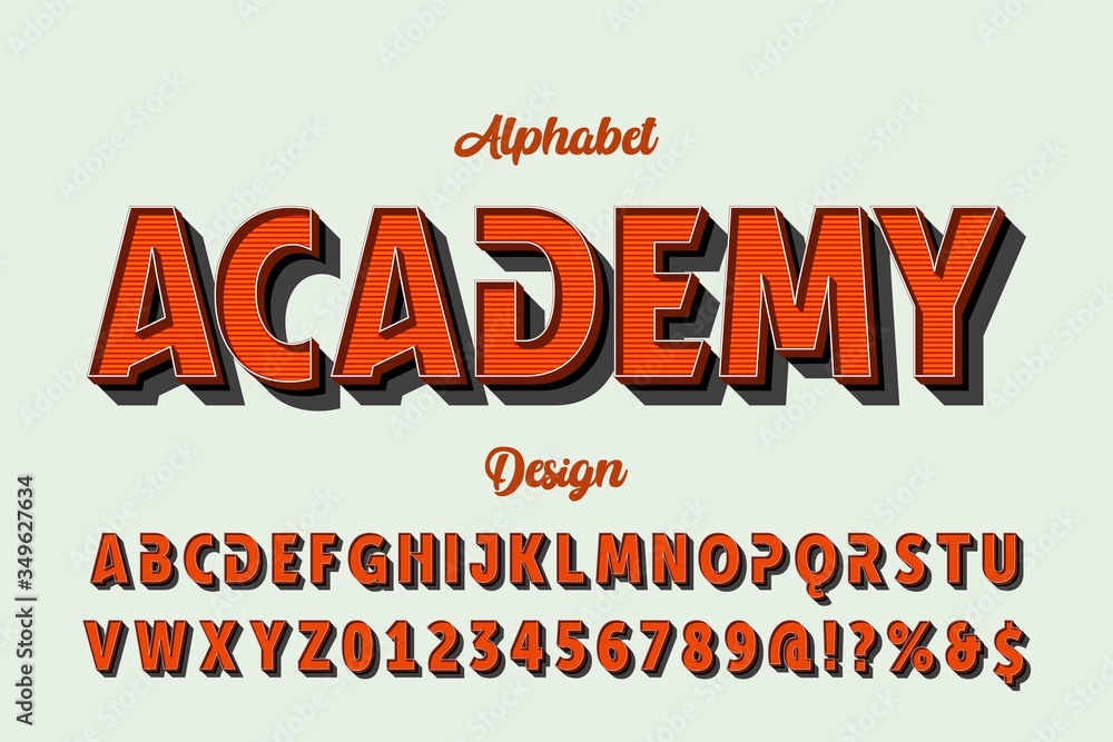 Aufkleber font.alphabet.typeface.script.shadow effect.handcrafted handwritten vector label design old style.vi