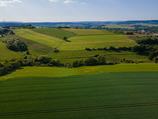 Fototapeta na wymiar Beautiful farmlands from above - rural scenery - aerial photography by drone