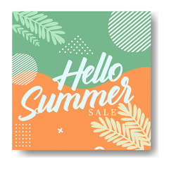 Summer vector design template Instagram