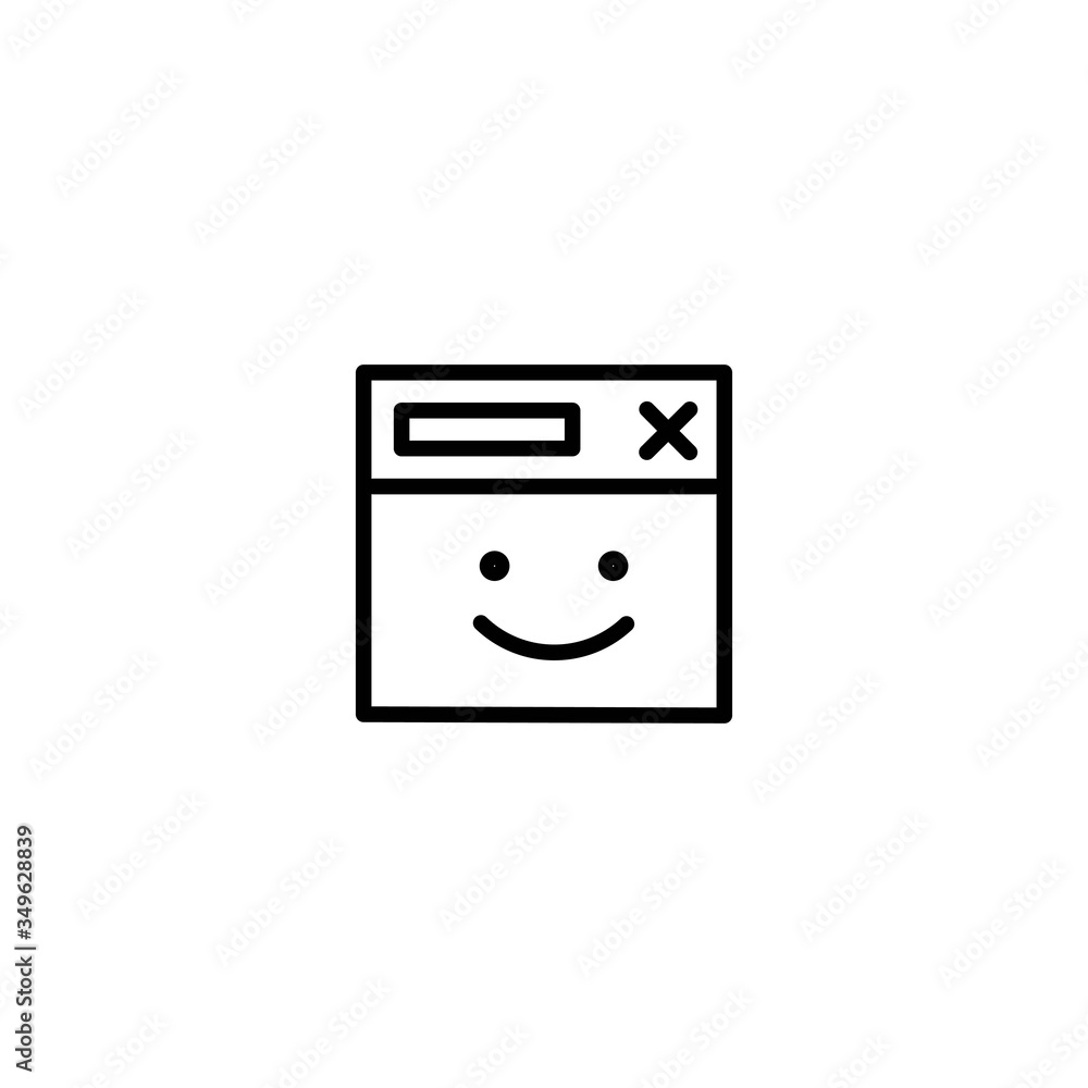 Fototapete web browser with happy face symbol. website page loading success sign. web page working without erro