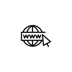 Www icon. Global internet sign. Worldwide network symbol. Connecting to the web icon for perfect web and mobile browser concept.