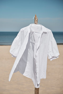 White blouse on a beach
