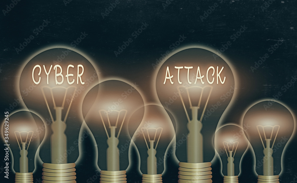 Poster text sign showing cyber attack. business photo showcasing an attempt by hackers to damage destroy a 