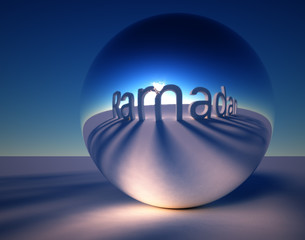 3D render ball world reflections with nice effect