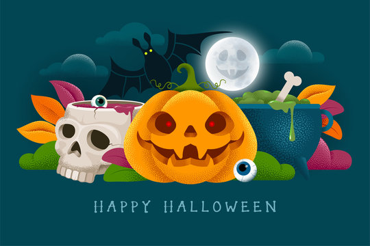 Happy Halloween Banner Or Party Invitation Template