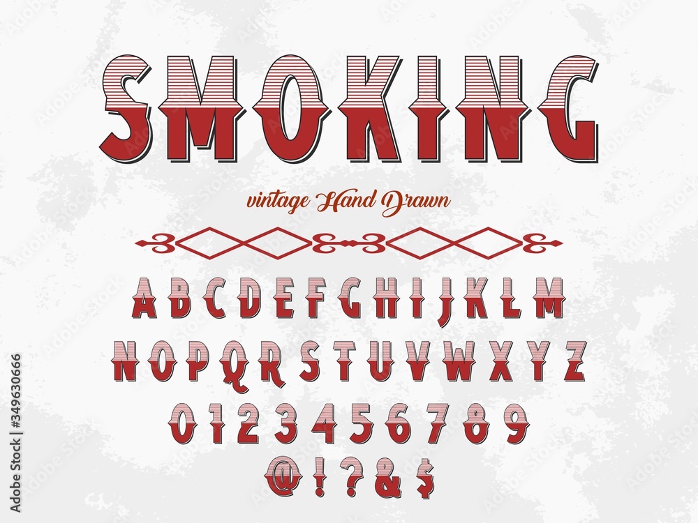 Aufkleber font.alphabet.typeface.script.shadow effect.handcrafted handwritten vector label design old style.vi