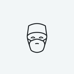 Doctor mask vector icon illustration sign