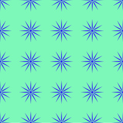 Seamless vector pattern of snowflakes, illustration of falling snowflakes on light blue background