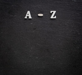 A-Z - text on blackboard background