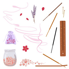 The girl is doing oil massage. Vector illustration.