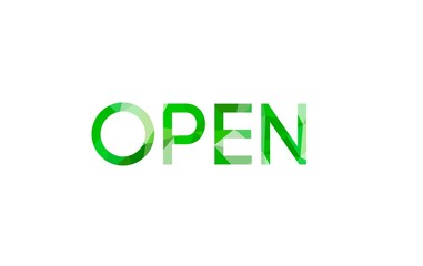 inscription open to Low Poly in english