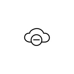 Cloud computing with minus sign. Remove, delete files from cloud storage. Line icon design.