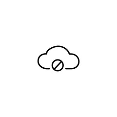 Cloud prohibition icon. Download and upload restriction icon. Line icon design.