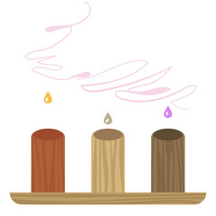 Aroma diffuser, aroma and smoke. Vector illustration.