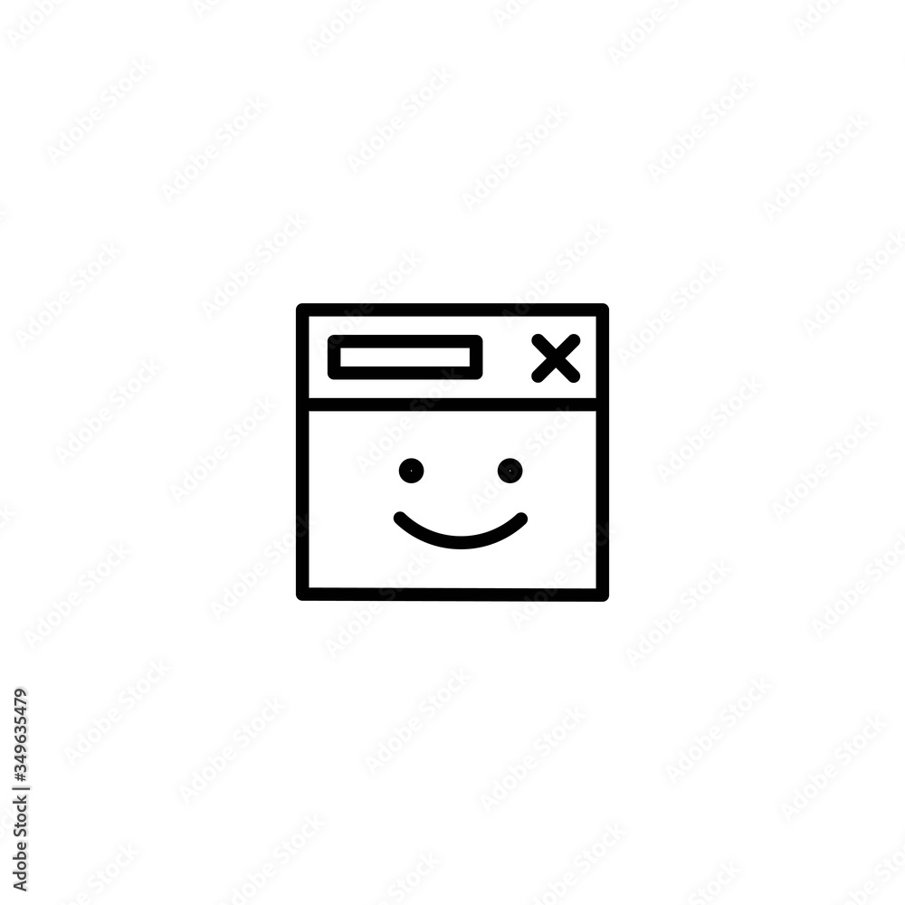Fototapete web browser with happy face symbol. website page loading success sign. web page working without erro