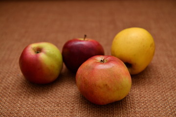 Fototapeta na wymiar apples, apples, brown, red, ripe, tasty, juicy, background,