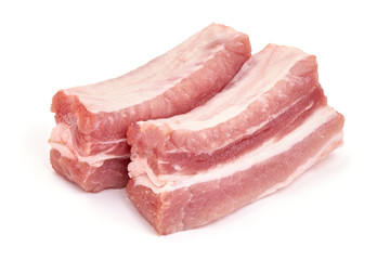 Raw pork ribs, isolated on white background