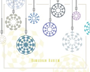 Islamic geometry patterns  Eid Mubarak greeting card