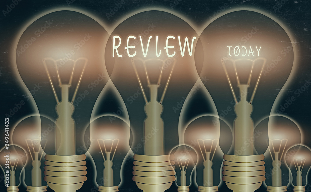 Poster writing note showing review. business concept for assessment of something intention of instituting c
