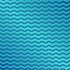 Volumetric vector waves in blue shades. Isolated objects with 3d effect. Seamless geometric pattern with gradient suitable for your design.