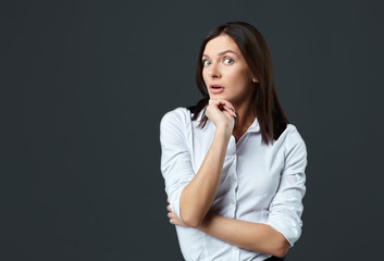 photo session of a girl with different emotions