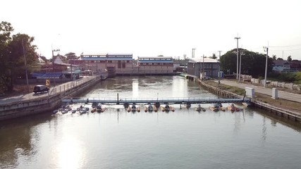 AERIAL Over Aeration Equipment Used To Oxygenate Wastewater