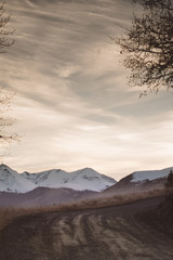 sunset in the mountains