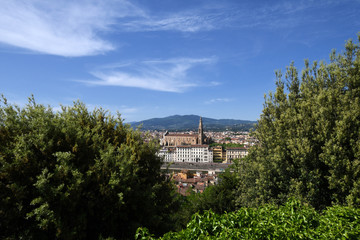 Obraz premium Basilica of the Holy Cross seen from Piazzale Michelangelo. Florence, Italy.