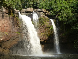 Beautiful waterfall in the Khao Yai National Park in Thailand