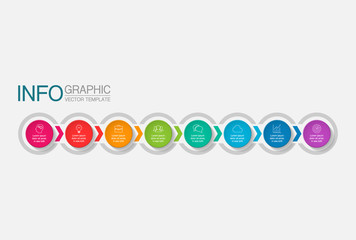 Vector iInfographic template for business, presentations, web design, 8 options.