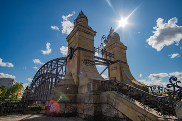 Siemenssteg - beautiful old bridge at berlin spree in the sun