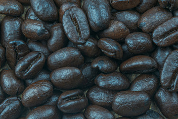 Closeup of coffee beans