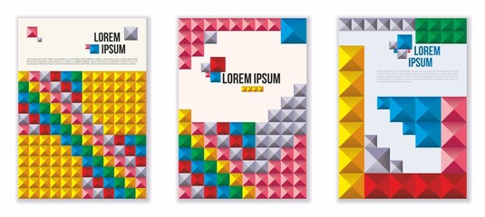 Abstract colorful Background for Business Flyers, Posters and Placards. Futuristic cyberpunk texture. Cyberspace 3d effect background. Title sheet model set. Modern front page. Vector illustration.