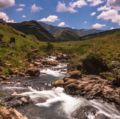 Top of a waterfall in the Drakensberg Mountains South Africa