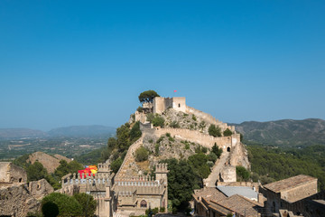 Xativa Castle Valencia Spain castle wall strategically located on top of a mountain at Via Augusta...