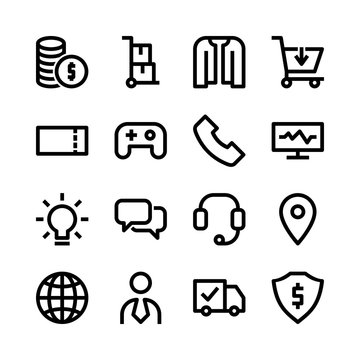 Simple set of E-Commerce vector line icons. contains cart, shipping, payment, etc., perfect for any purpose