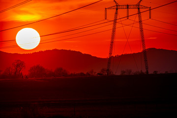 Solar disk at the sunset