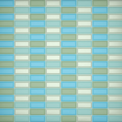 Fragment multicolored ceramic tiles for wall and floor decoration. Texture for use in graphic and architectural project. Pattern of ceramic tiles of rectangular shape for background. 3D illustration.