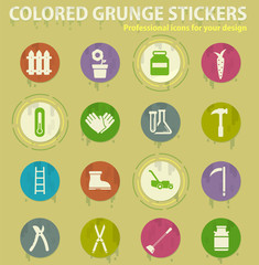 Garden tools simply icons