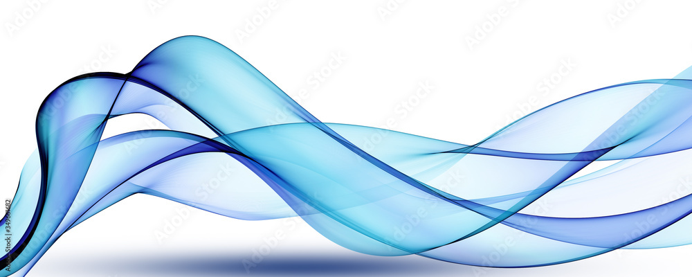 Poster abstract blue background with dynamic soft gradient transparent wave