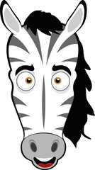 Vector illustration of the face of a zebra cartoon