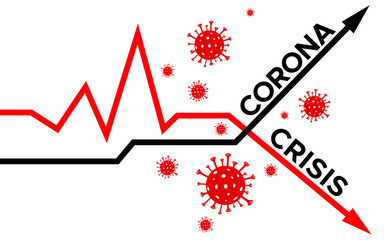 Coronavirus Crisis. Abstract vector concept of world finance crisis because coronavirus quarantine. Negative impact on trade market and global economy