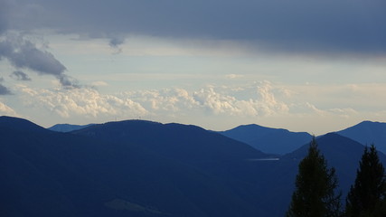 mountains and clouds