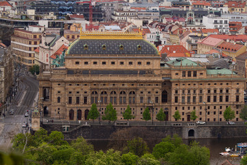 Fototapeta premium The National Theater in Prague in the Czech Republic near the Vltava river in the spring