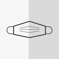 Surgical, Medical Face Mask that protects airborne diseases, viruses. Coronavirus. Defence from air pollution. Hand drawn vector sketch