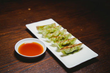 Vegetable Gyoza with Sauce