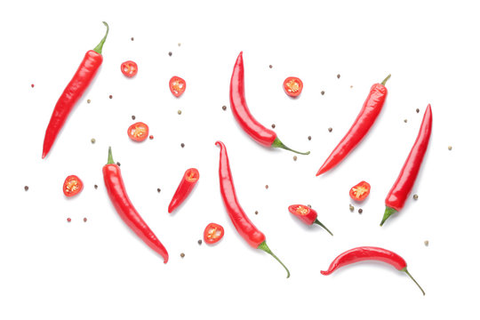 Hot Chili Pepper On White Background