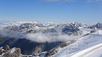 snow covered mountains